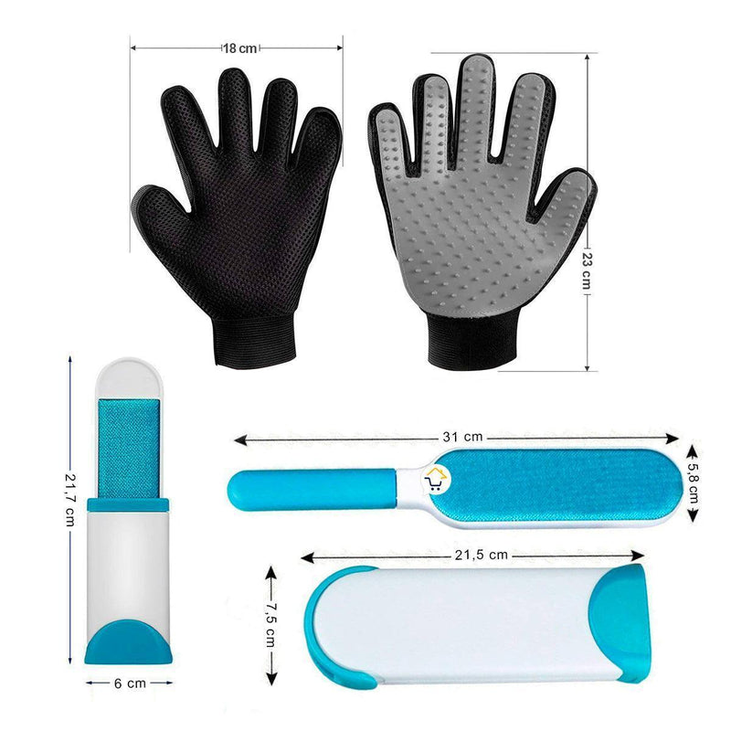 Combo Guante Quita pelos Mascotas Y Cepillo Quita Pelusas - DiversiColombia