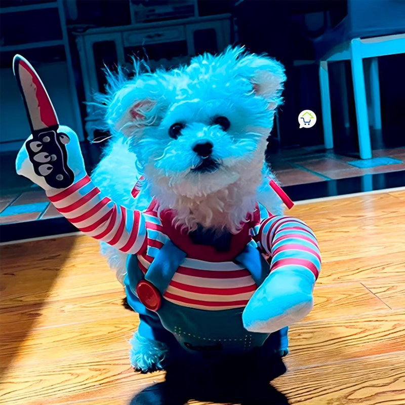 Disfraz De Muñeco Asesino Para Perro Gato Mascotas Halloween - DiversiColombia