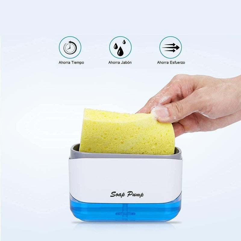Dispensador Acrílico De Jabón Liquido Lavaplatos Con Esponja Cocina - DiversiColombia